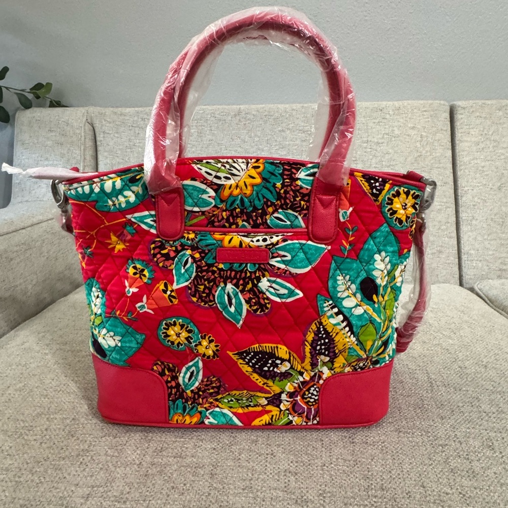 NWT Vera Bradley - Day Off Satchel - Rumba Red Floral Tote Bag